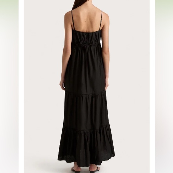 NWT FAITHFULL THE BRAND JOEN MIDI COTTON DRESS BLACK 2 - Picture 2 of 6